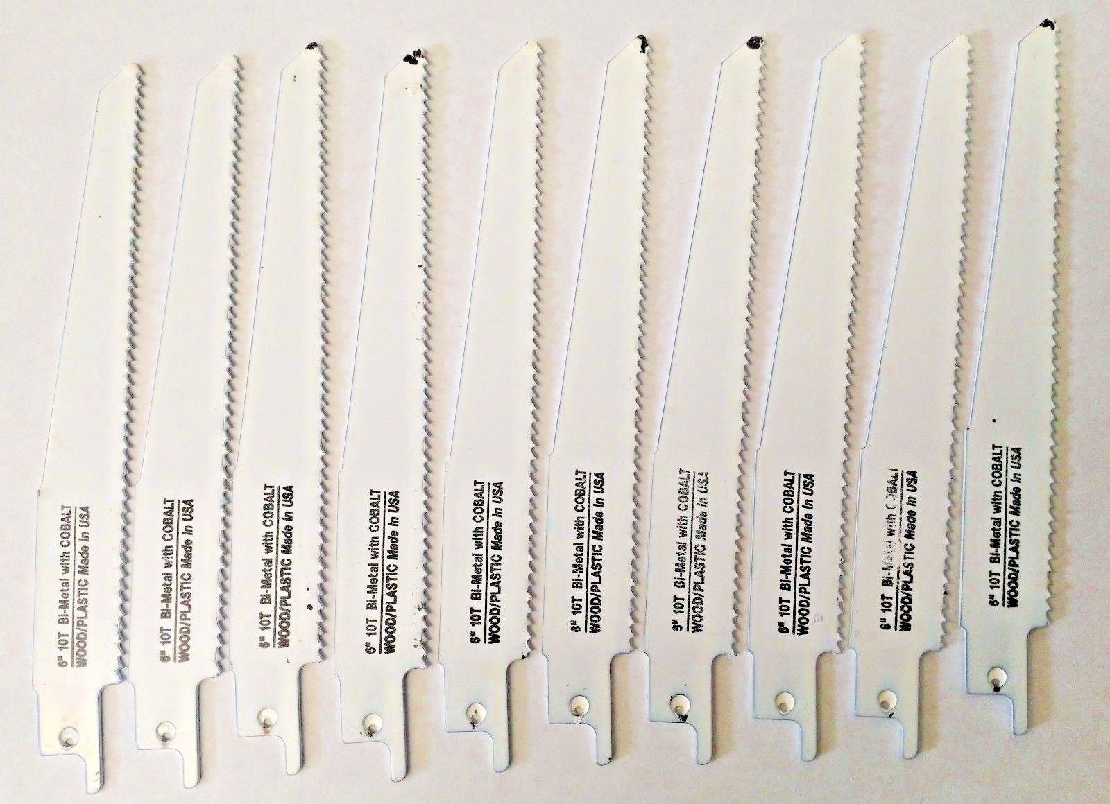 Blu Mol 6478 6" x 10 TPI Bi-Metal Reciprocating Saw Blades 10 Pack USA