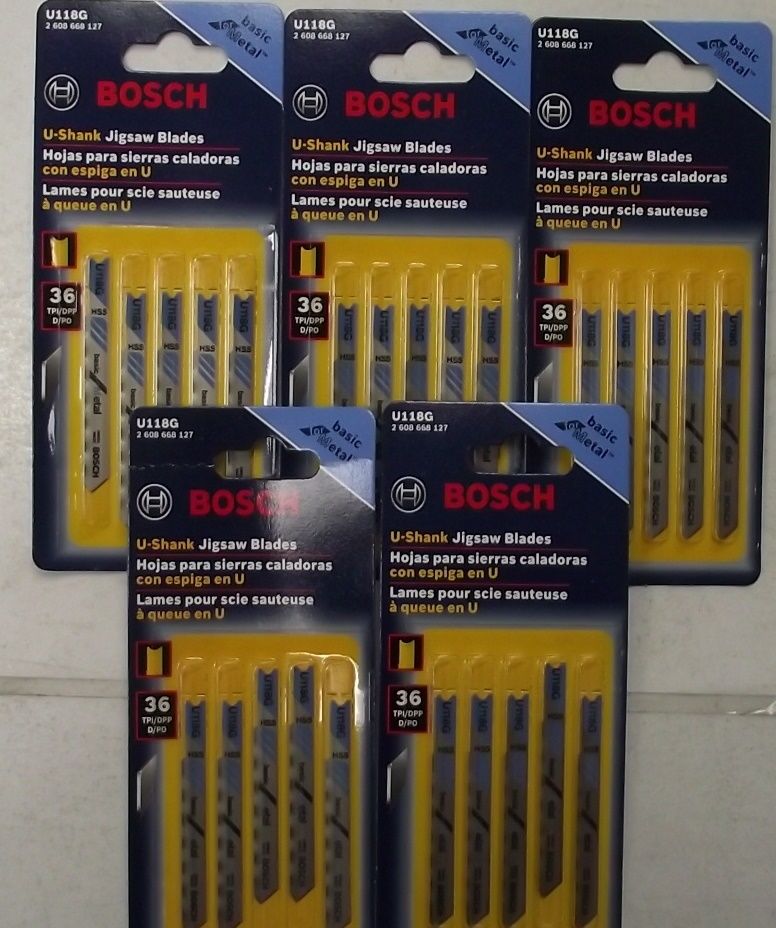Bosch U118G 2-3/4" 36TPI HSS Universal Shank Jigsaw Blade 5 5-Packs