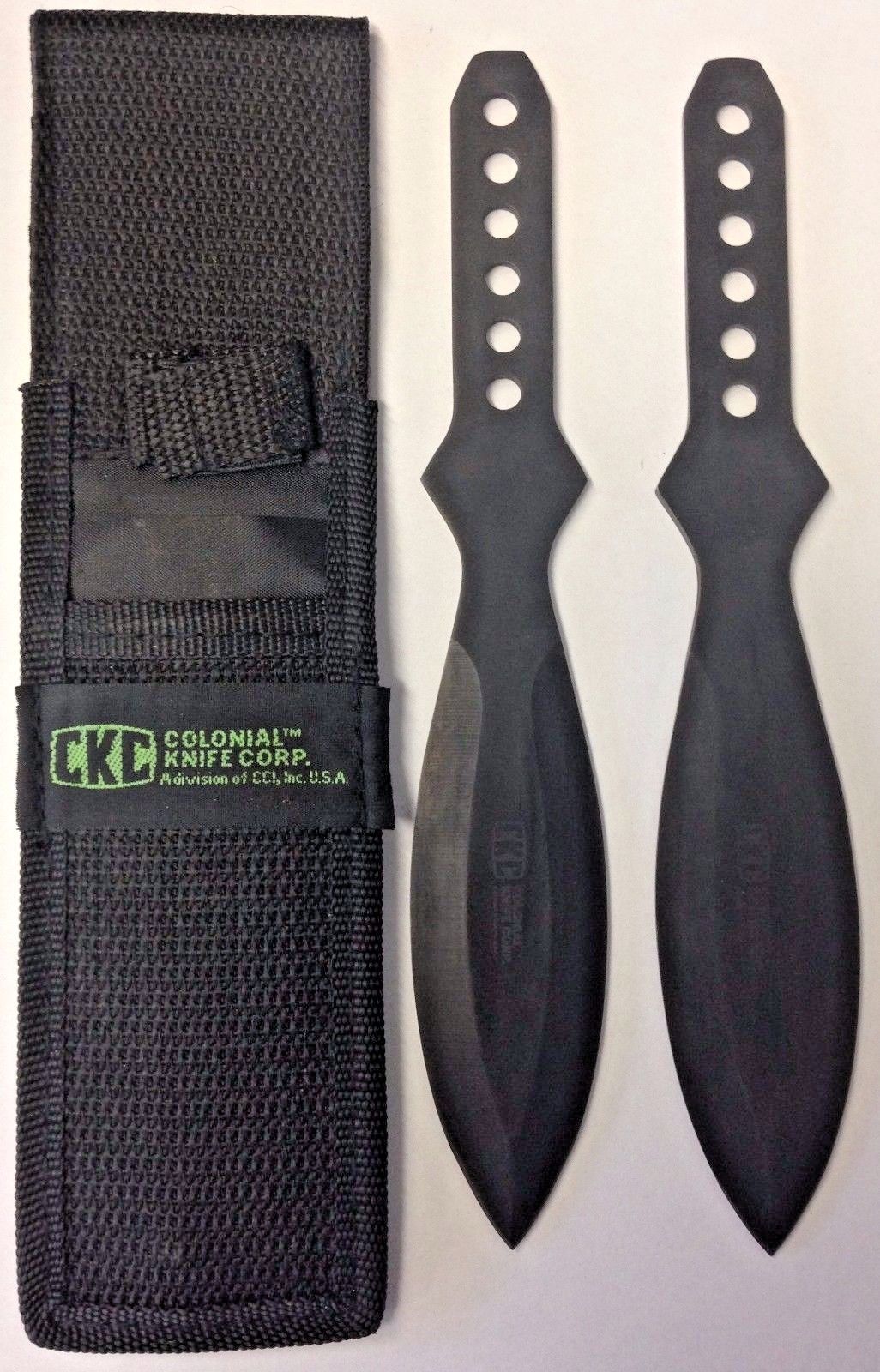 CKC 1081058BLK Colonial Knife Throwing Knives 1 Pair Black BULK