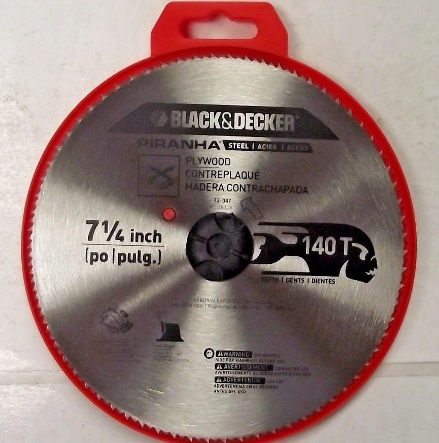 Black & Decker 73-047 7-1/4" x 140 Tooth PIRANHA Steel Saw Blade 140T