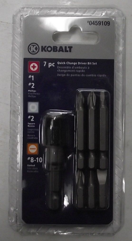 Kobalt 1873539 7p High Grade Tool Steel Screwdriver Bit Set Magnetic Drive Guide