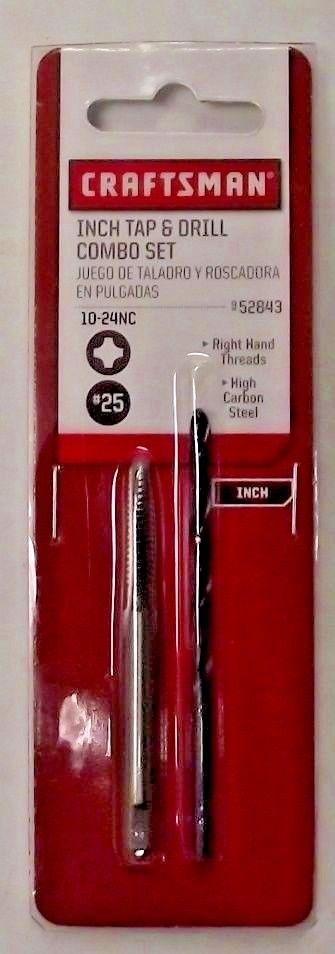 CRAFTSMAN 52843 #25 Tap & Drill Combo Set 10-24NC Inch