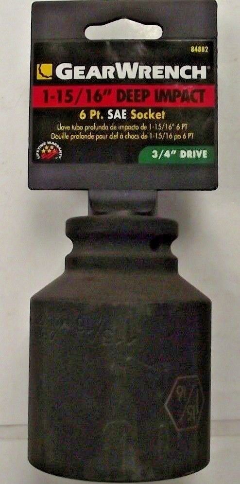 Gearwrench 84882 3/4" Drive 1-15/16" Deep Impact Socket 6pt.