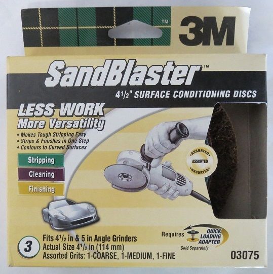3M 03075 SandBlaster Auto Surface Conditioning Discs 3pk USA