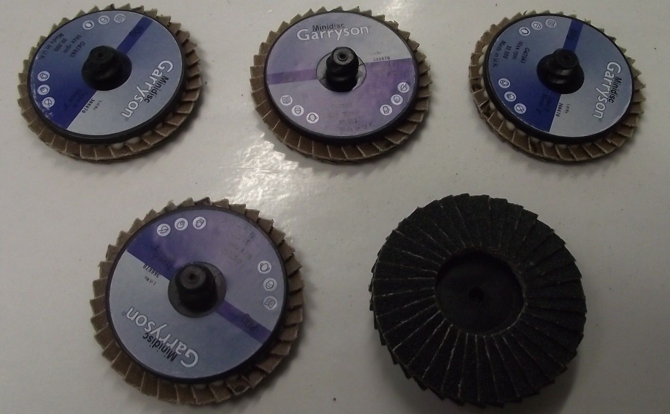 Garryson 47043 2" Roloc Coated Zirconia Alumina Flap Disc 80 Grit 5pcs U.K.