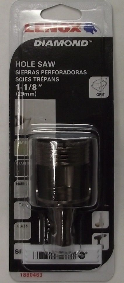 Lenox 1880463 1-1/8" Diamond Hole Saw Made In The United Kingdom