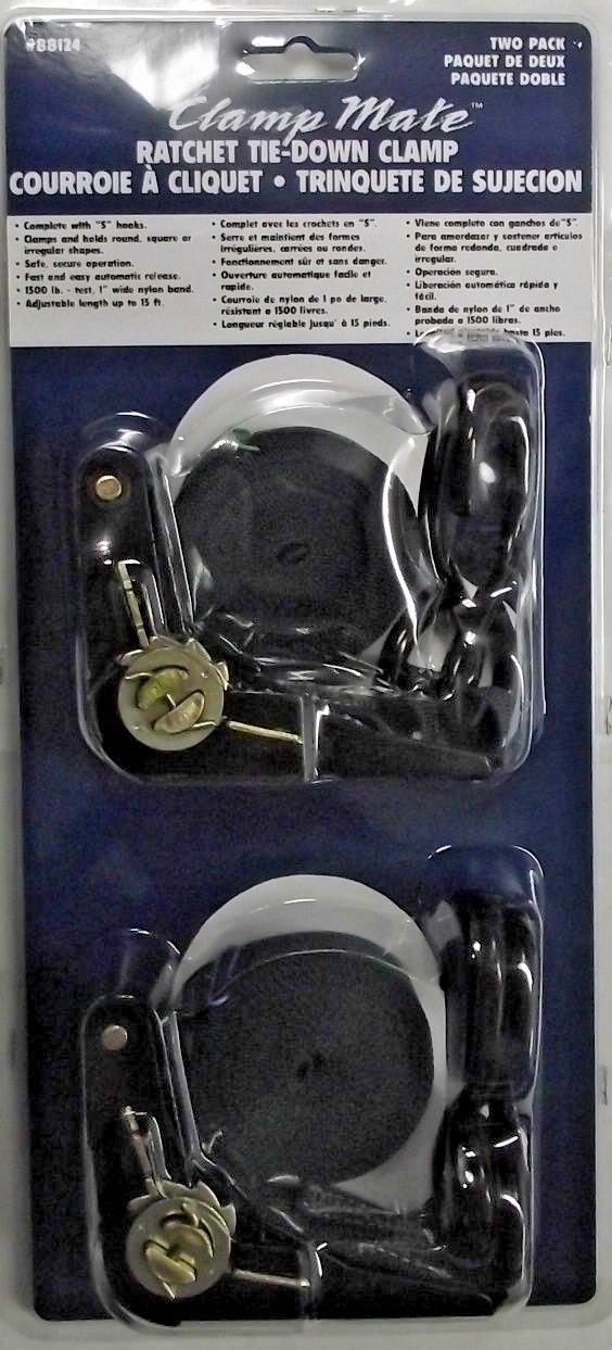 Clamp Mate 88124 15' Ratchet Tie-Down Clamp (2 Piece Set)