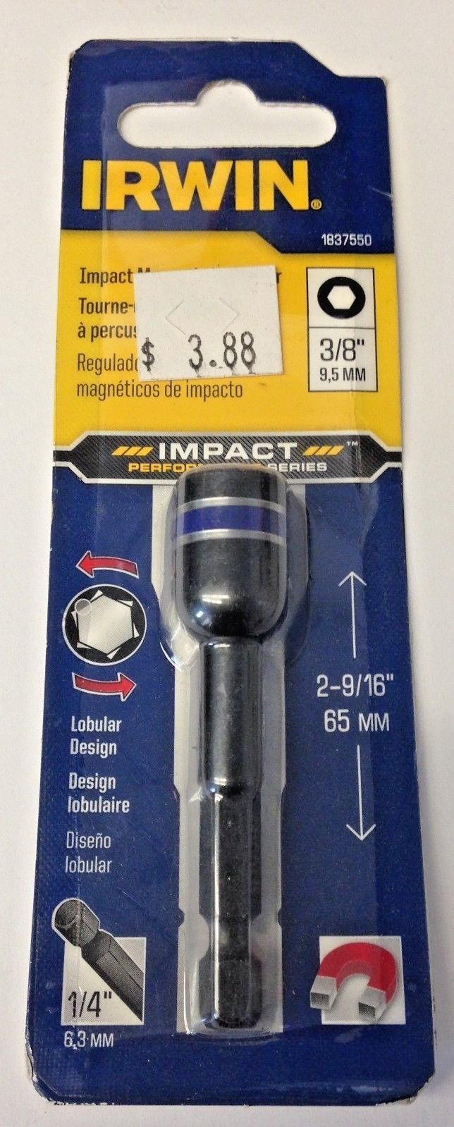 Irwin 1837550 3/8" x 2-9/16" Impact Magnetic Nutsetter