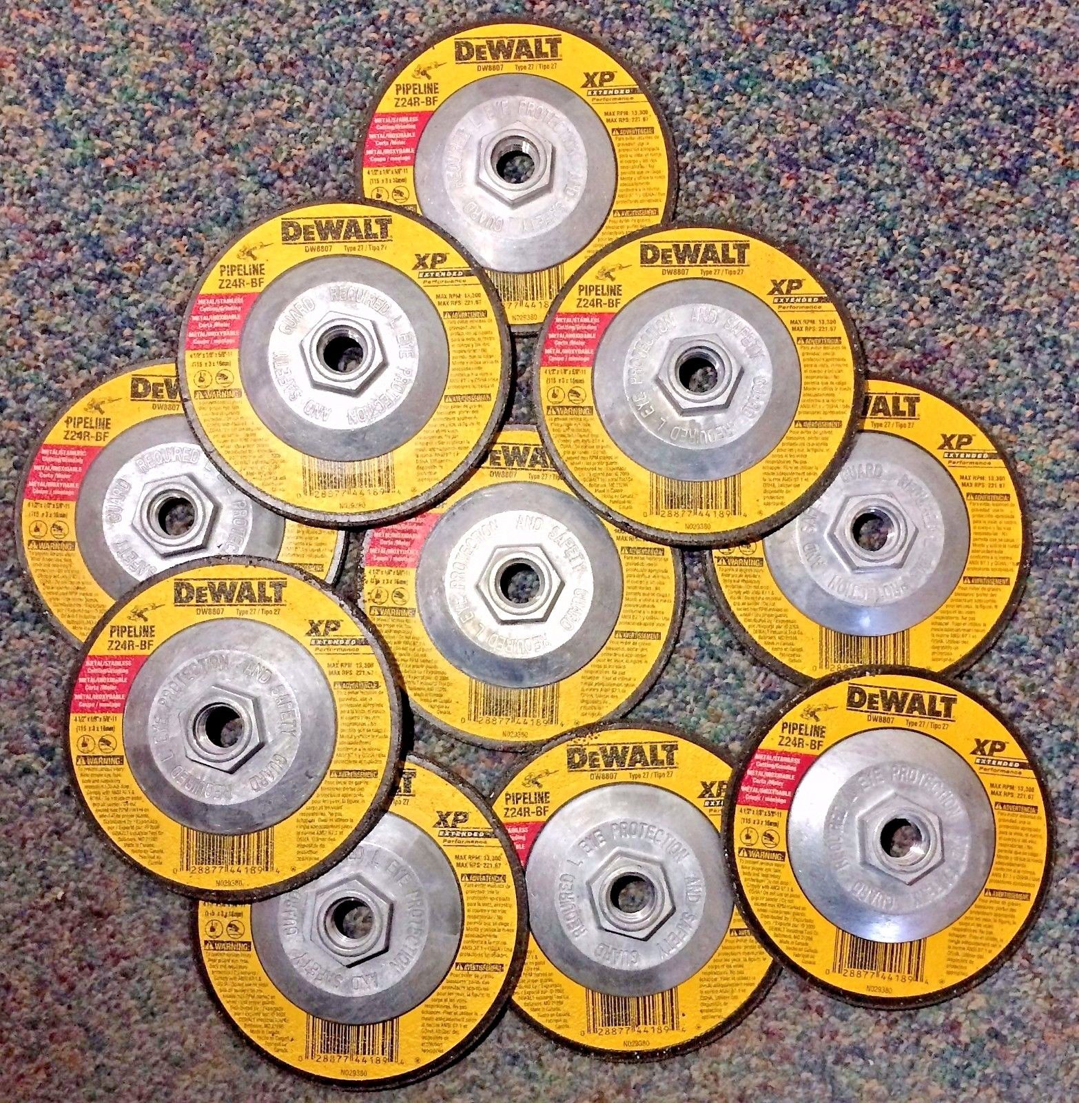 Dewalt DW8807 4-1/2" x 1/8" x 5/8"-11 Grinding Wheels 10 Wheels USA
