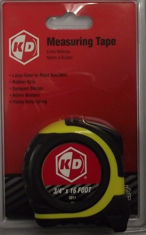 KD 3011 3/4" x 16' Locking Tape Measure With Rubber Grip
