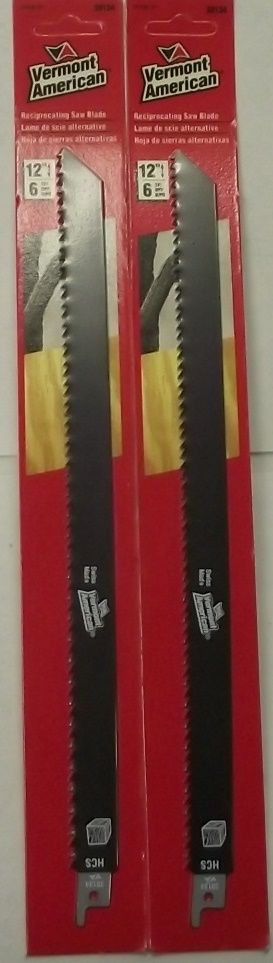 Vermont American 30134 6TPI HSS Pruning & Fast Wood Recip Saw Blade 2pcs.