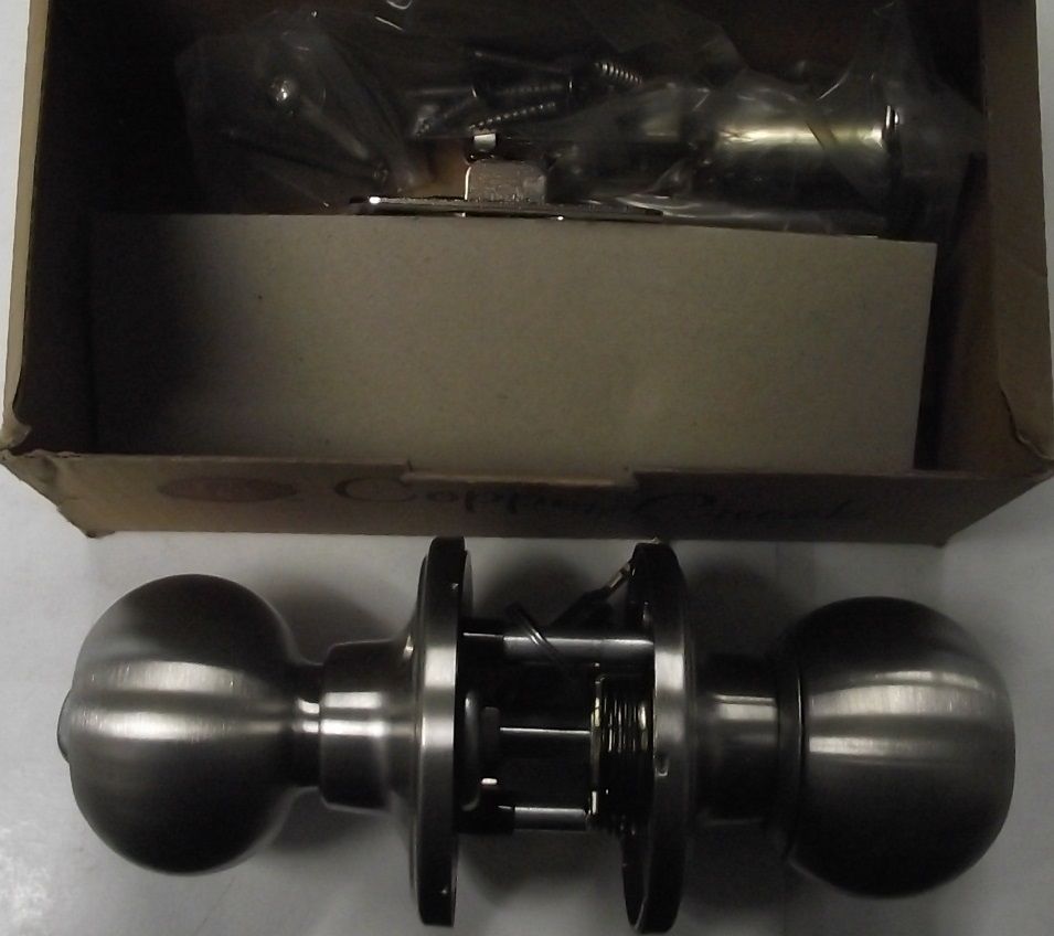 Copper Creek BK2040 Satin Stainless Ball Style Keyed Entry Door Knob RCL RCS