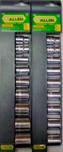 Allen 66640G 66639G Socket Set 3/8" 18 Piece Metric & SAE