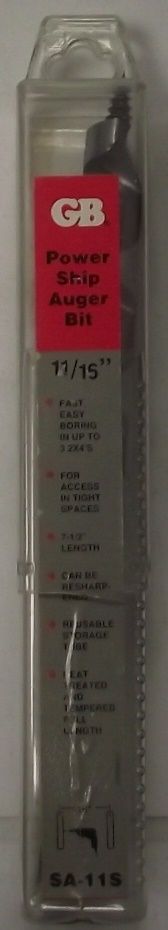 Gardner Bender SA-11S 11/16" x 7-1/2" Power Ship Auger Drill Bit