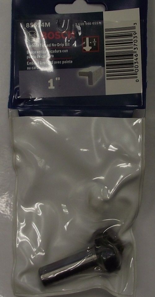 Bosch 85694M Router Bit Carbide Tip 1" No Drip 1/2 Shank