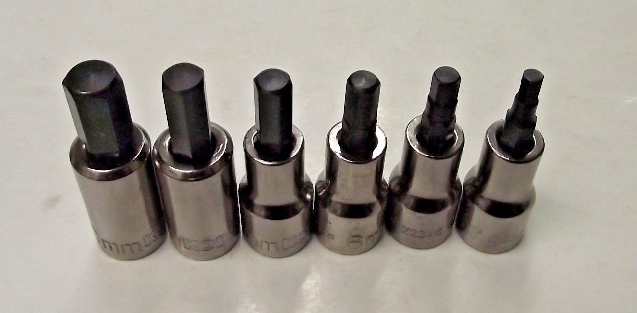 Kobalt 22348 6 Piece Metric 3/8" Drive Hex Socket Bit Set USA