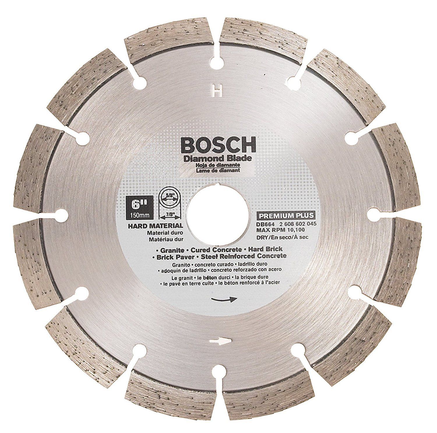Bosch 6" Premium Plus Diamond Saw Blade Granite DB664