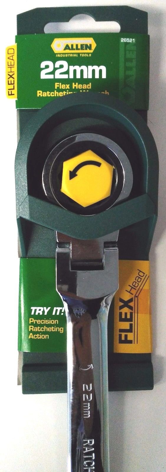 Allen 22mm Flex Head Ratcheting Wrench Polish Combo 26521