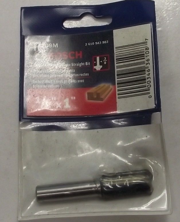 Bosch 84209M 1/2 x 1" Carbide Tipped Straight Router Bit 3/8 Shank