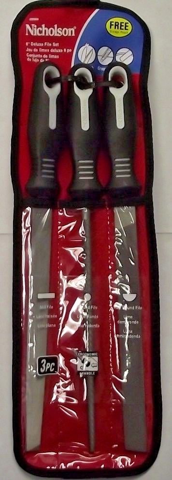 Nicholson 22018HN 8" Deluxe File Set 3-Piece With Handles
