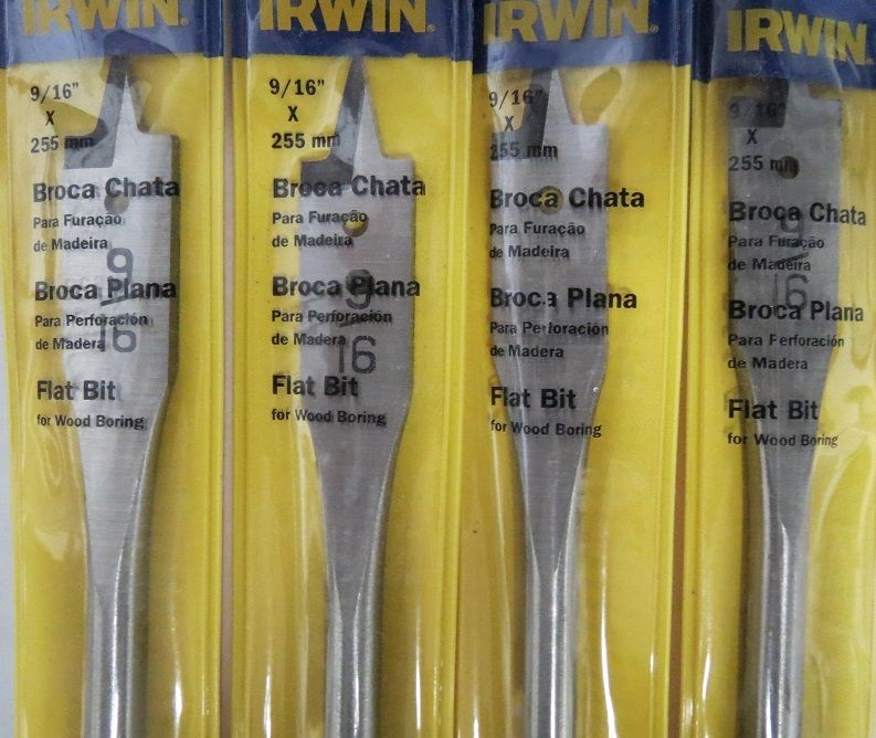 Irwin IW706 9/16" x 10" Flat Boring Bit 4 PCS