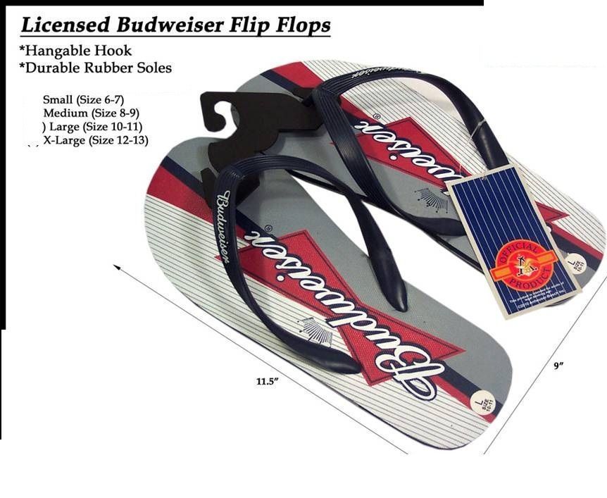 Budweiser Official Sandals / Flip Flops Varied Sizes