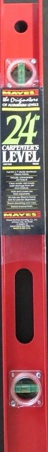 Mayes 10105/10660 24" Carpenter's I-Beam Level Aluminum 2 Vial UNC243 USA