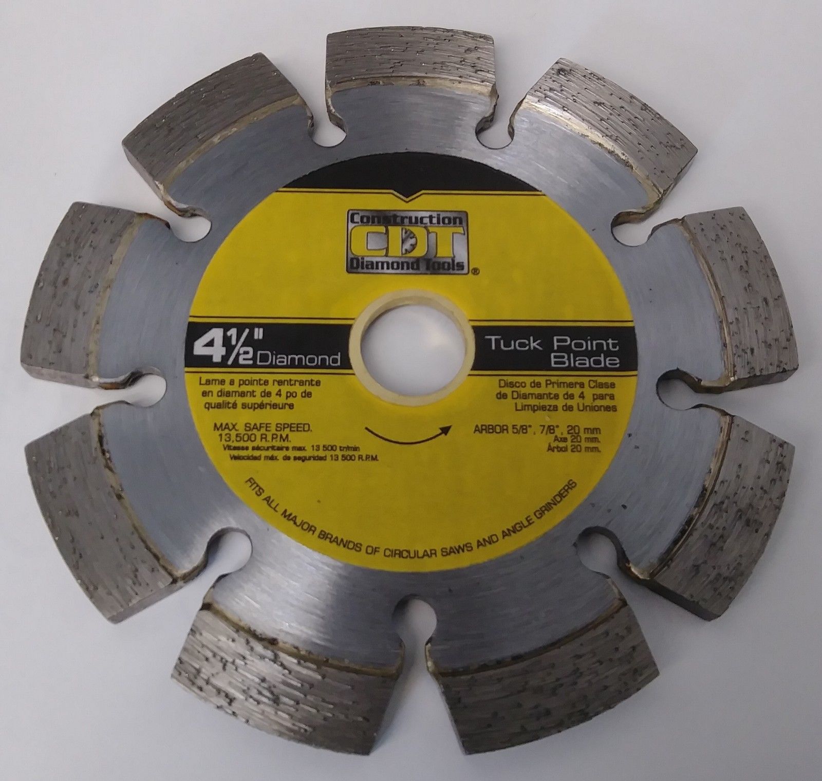 Construction Diamond Tools 91645120 4-1/2" Premium Diamond Tuck Point Blade