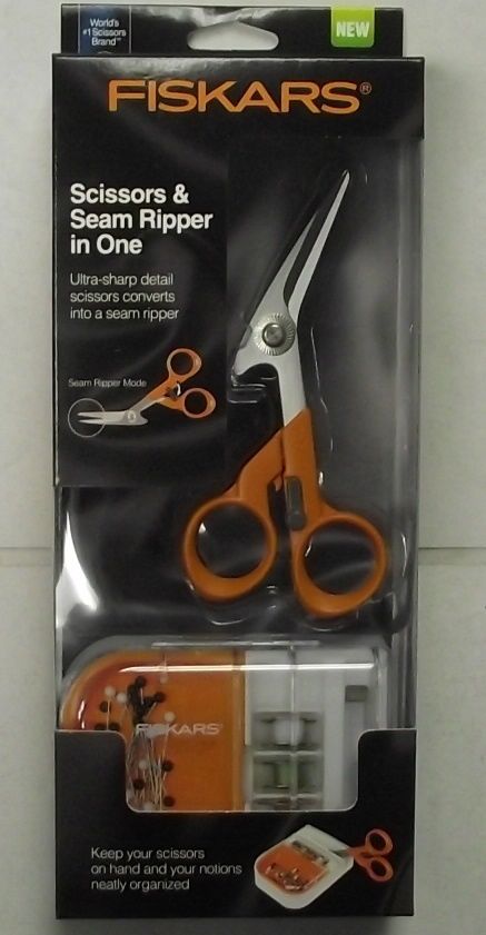 Fiskars 159920 Detail Scissors Seam Ripper Combo With Multi Purpose Organizer