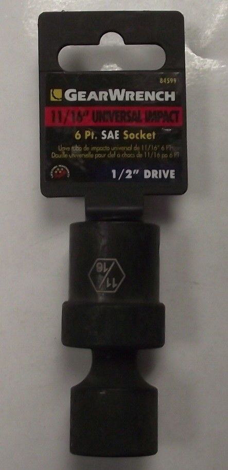 GearWrench 84599 Universal Impact Socket 1/2" Drive x 11/16" 6pt.