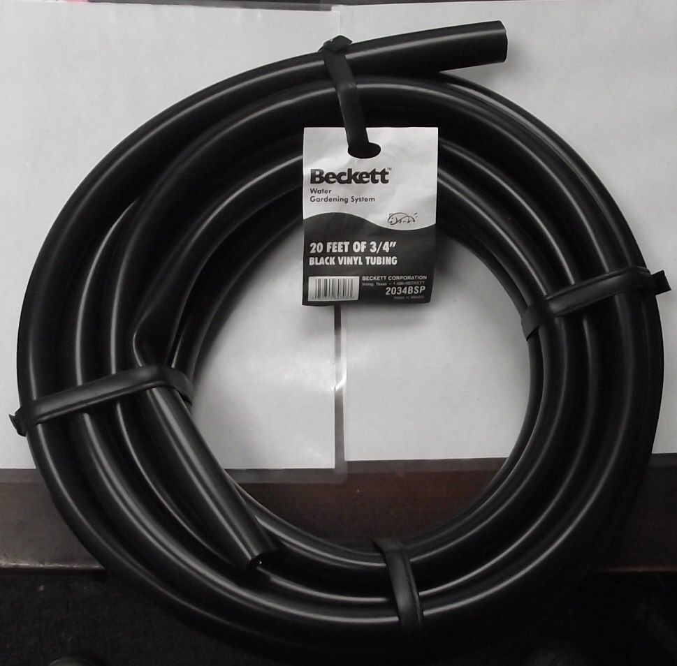 Beckett 2034BSP 3/4" ID Tubing x 20' Long Black PVC UV Stabilized