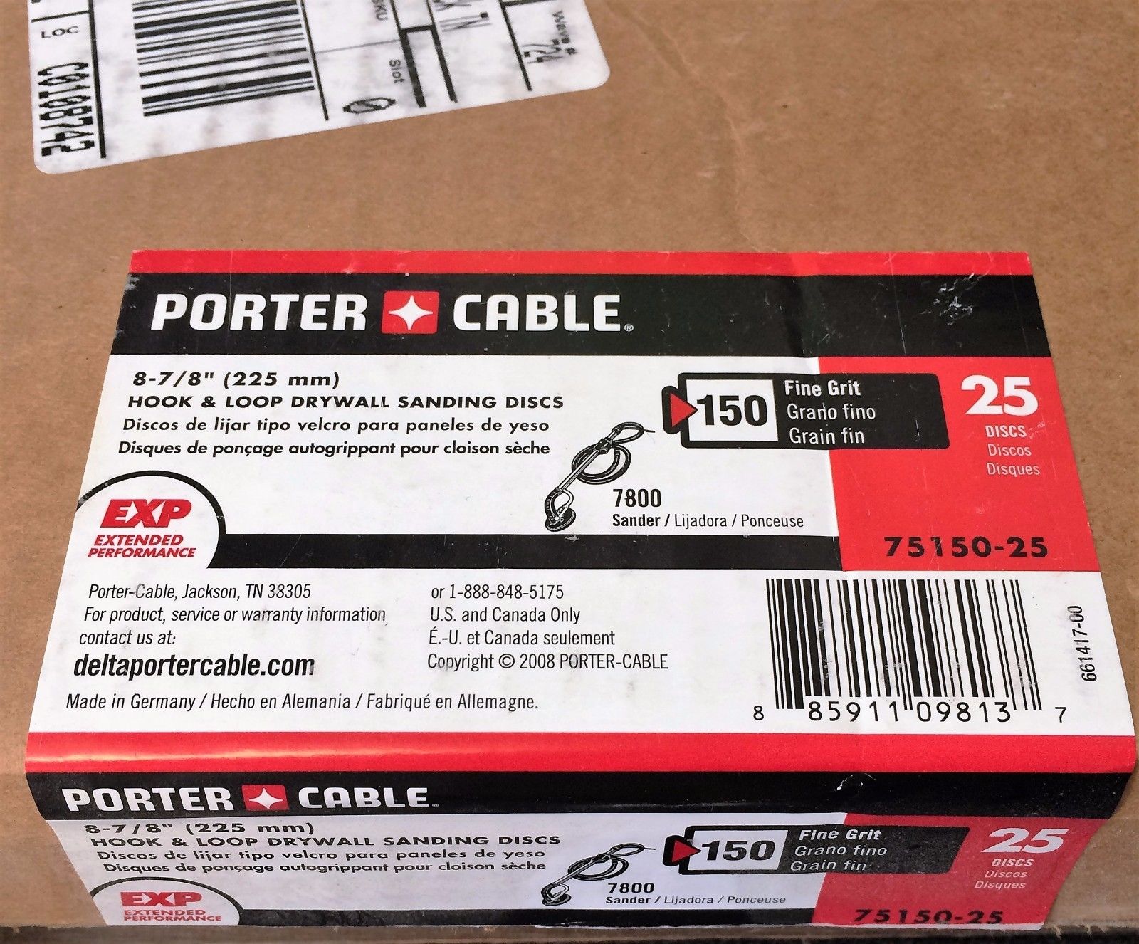 Porter Cable 75150-25 9" Hook & Loop Drywall Sanding Discs 150G 25-Pack Germany