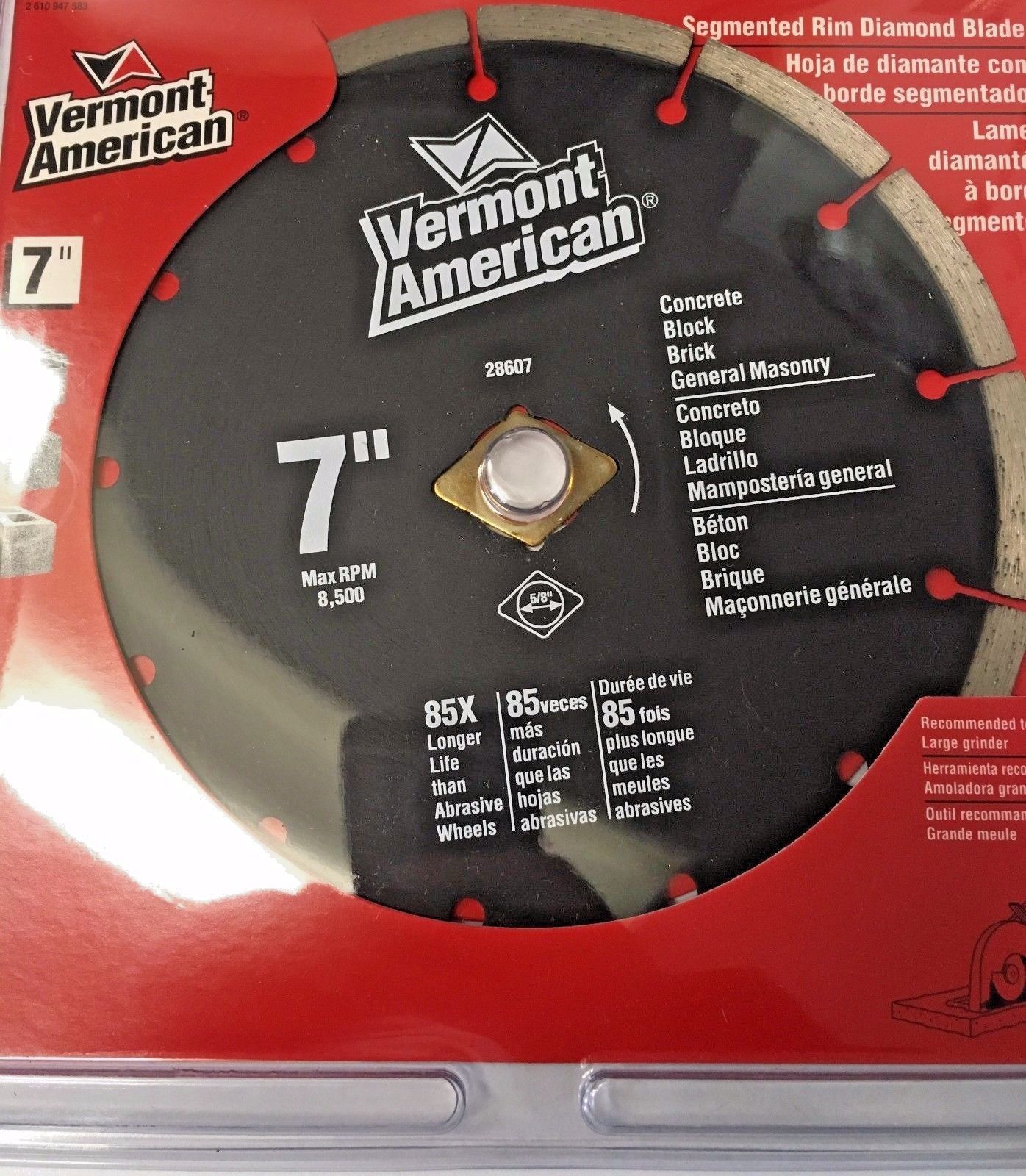 Vermont American 28607 7" Segmented Rim Diamond Saw Blade (General Purpose)