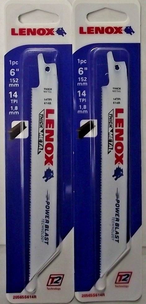 Lenox 20565S614R 6" x 14 TPI Reciprocating Saw Blades For Thick Metal USA 2PKS
