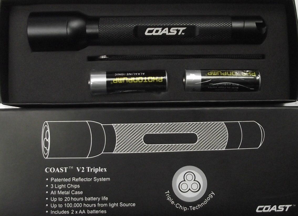 Coast V2 Triplex Flashlight LL7547BL 3 Light Chips