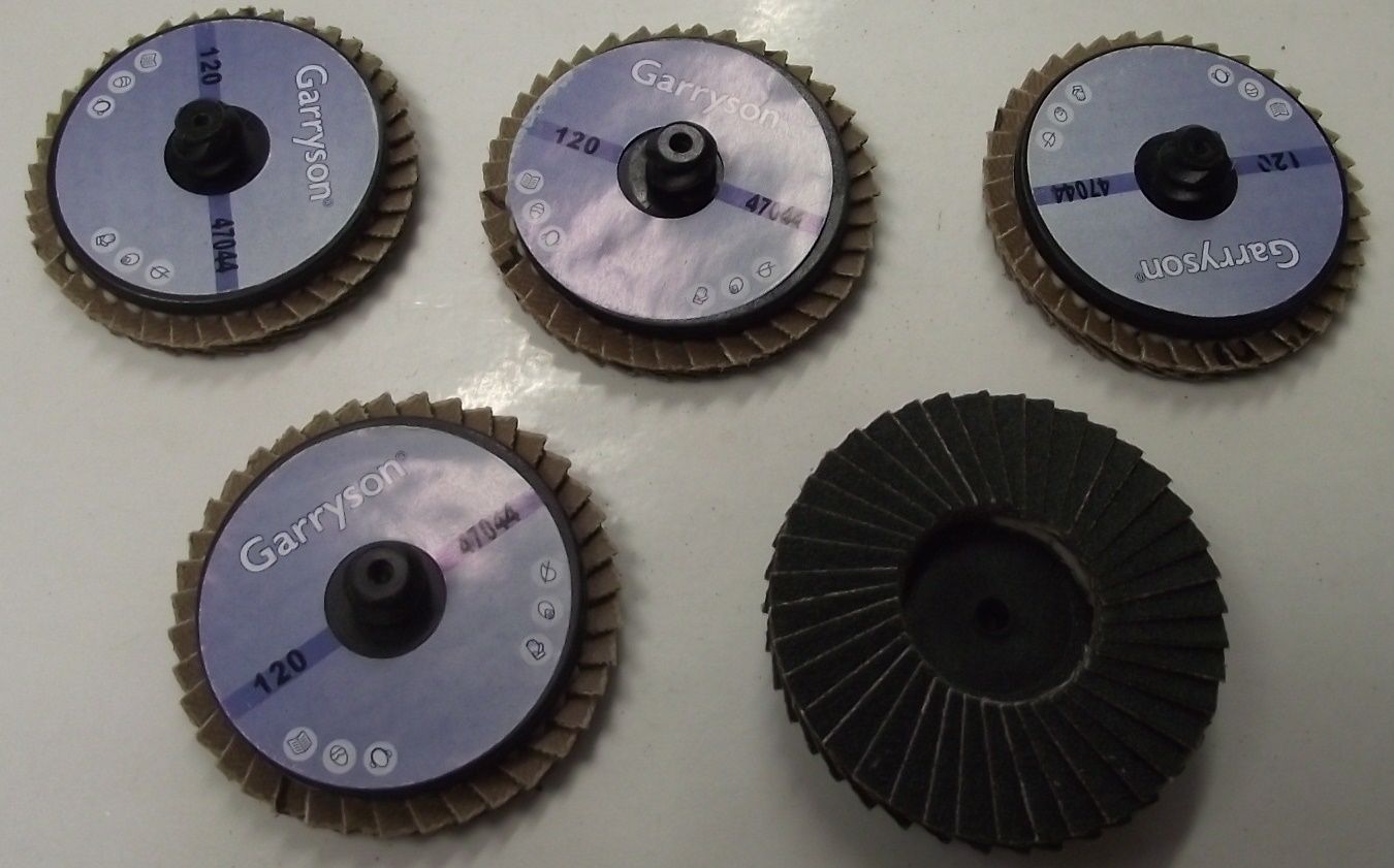 Garryson 47044 2" Roloc Coated Zirconia Alumina Flap Disc 120 Grit 5pcs U.K.