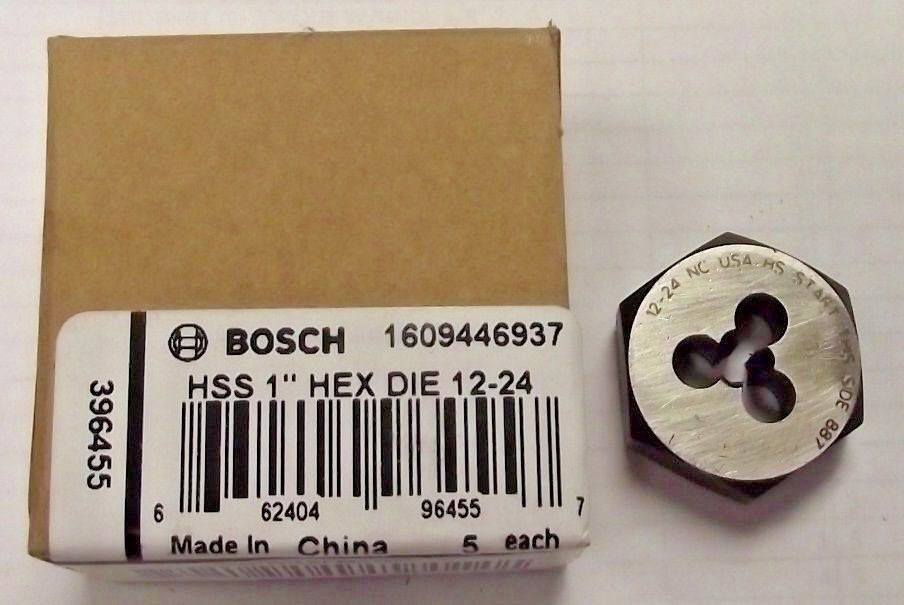 Bosch 396455 1" 12-24 HSS Hex Die 1609446937 USA #T6