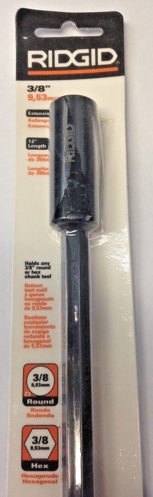 Ridgid 7035 3/8" Hex Drill Bit 12" Extension For Hole Saw Arbors & Hex Drills