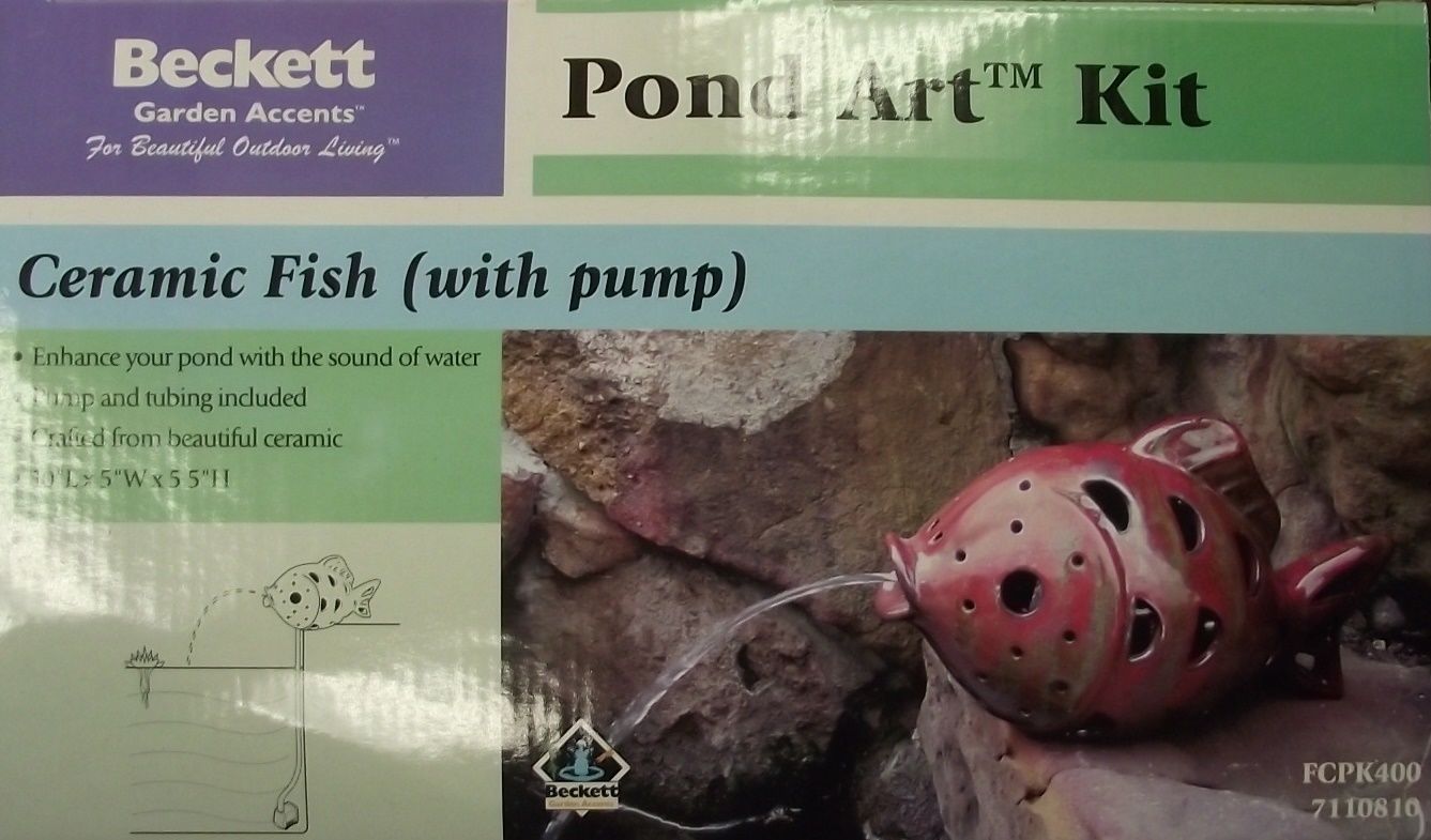 Beckett 7110810 Ceramic Fish Pond Art Kit With Pump