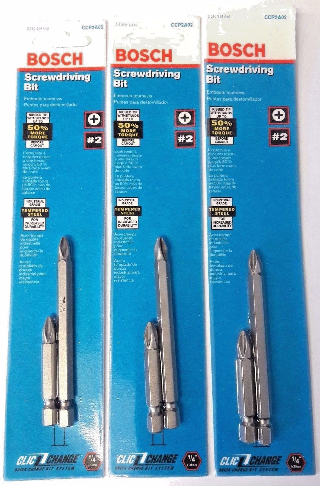 Bosch CCP2A02 #2 Phillips ( 2" and 3-1/2" ) USA 3PKS