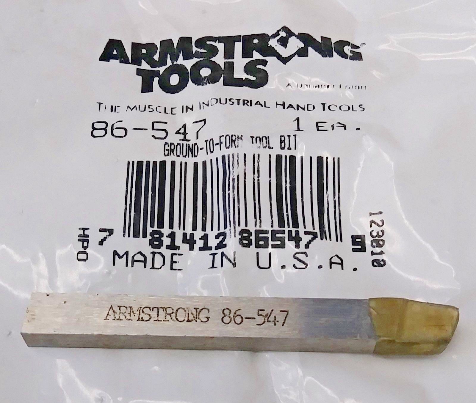 Armstrong 86-547 Ground-To-Form Tool Bit 1/4" Square USA