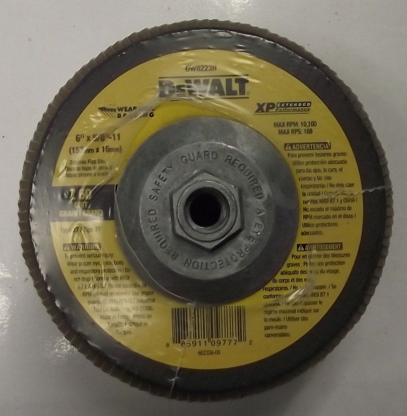 Dewalt DW8223H 6" x 5/8-11 Z60 Grit Flap Wheels 5pcs.