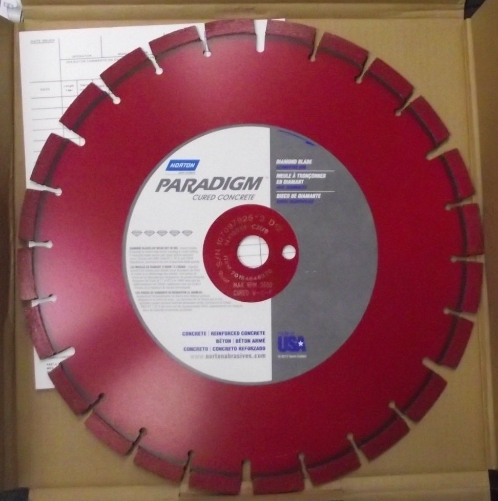 Norton Paradigm 70184646370 14" Med Aggre Cured Concrete Diamond Saw Blade USA