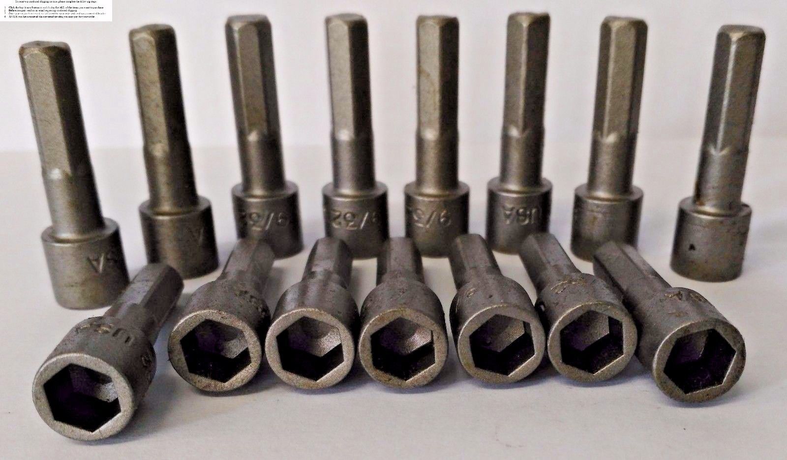 Bosch VA 1609434422 Non Magnetic 9/32" x 1-7/16" Nutsetters USA 15PCS