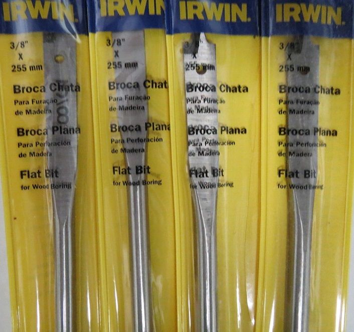 Irwin IW703 3/8" x 10" Flat Boring Bit 4 PCS