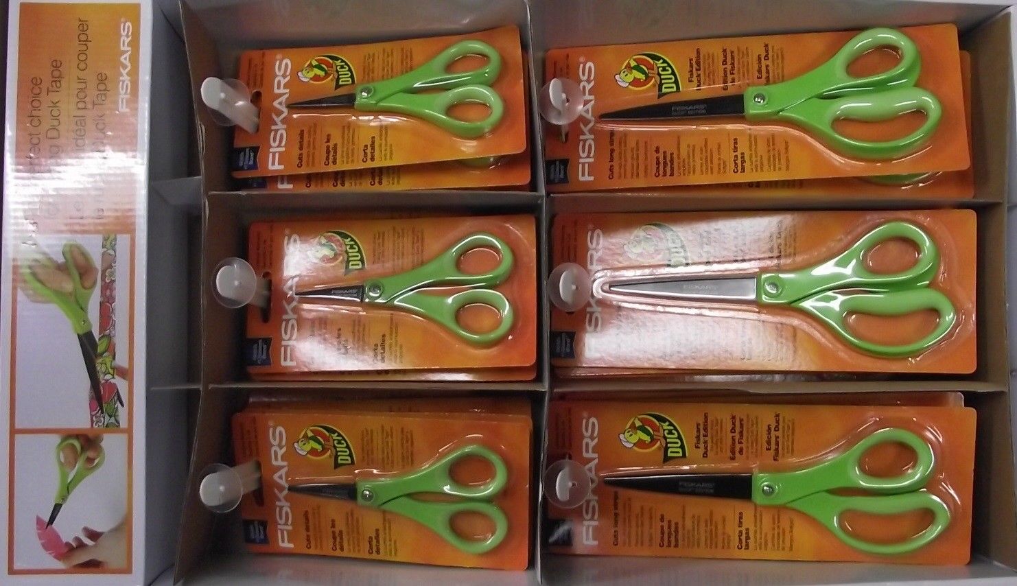 Fiskars 154210-5002 24 Pcs. 8" & 4" Duck Edition Scissors Non Stick Blade