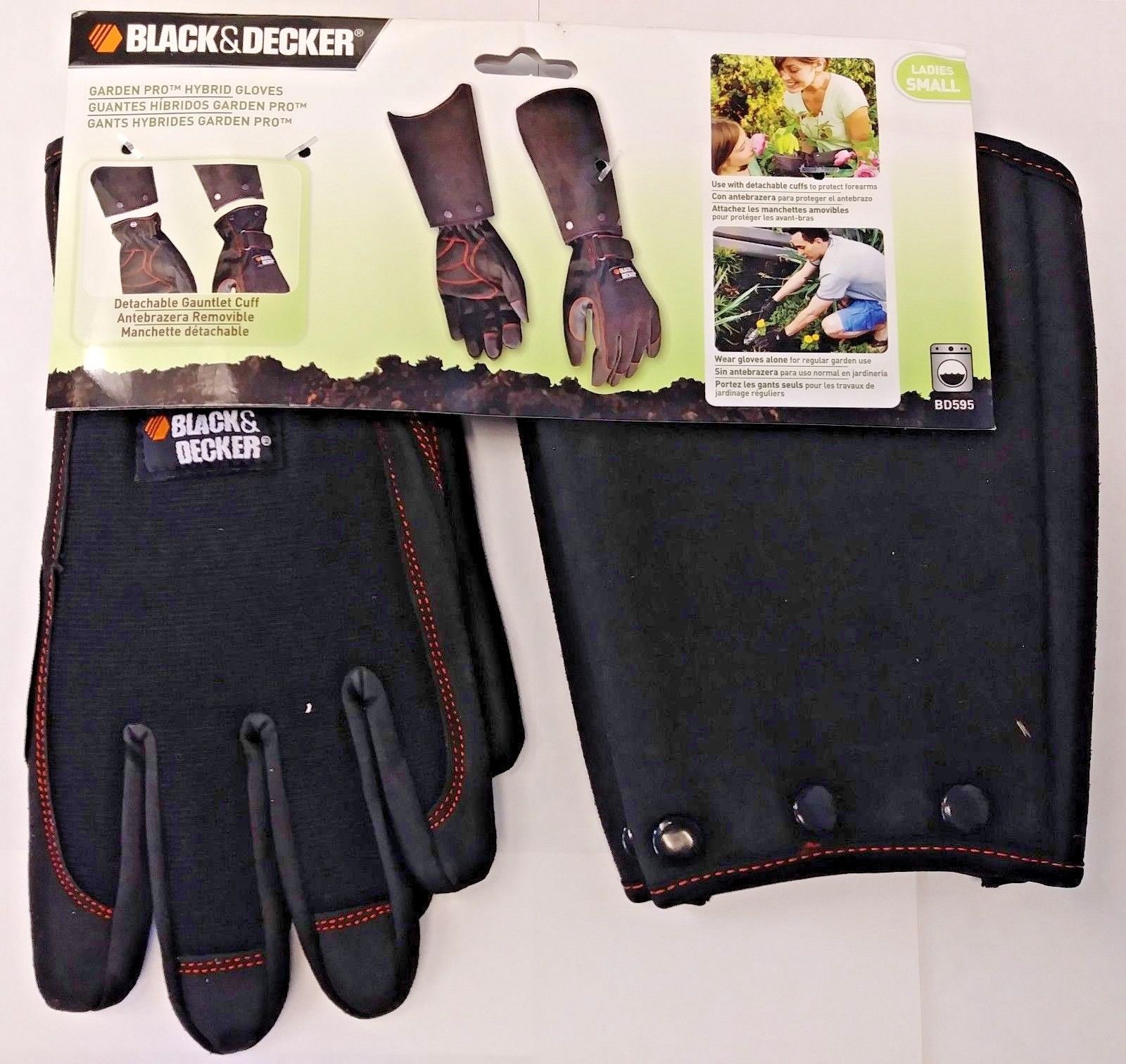 Black & Decker BD595 Ladies Small Garden Pro Hybrid Gloves With Detachable Cuff