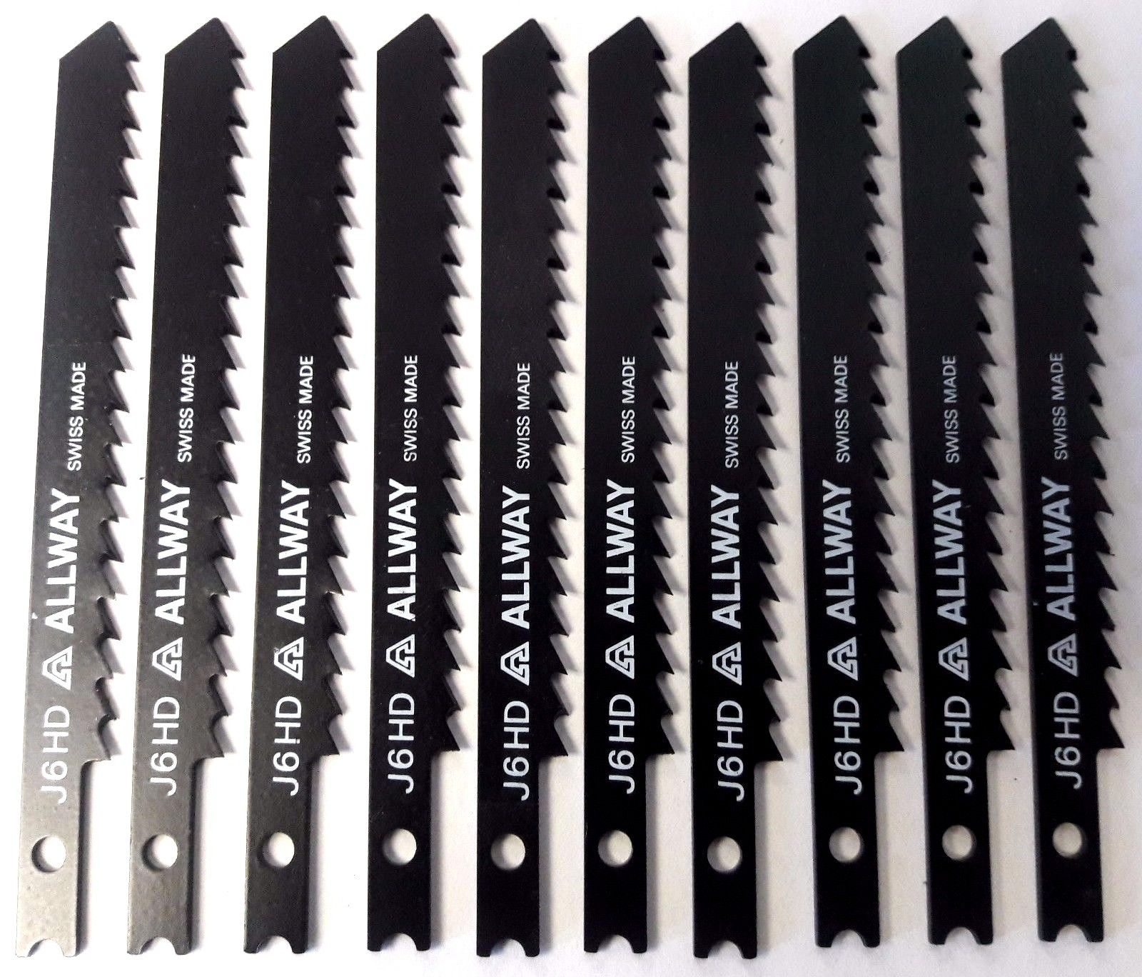 ALLWAY by Bosch 3-7/8" x 6TPI U-Shank Jig Saw Blades Swiss J6HD 10PCS