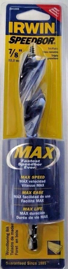 Irwin Speedbor 3041005 7/8" Tri-Flute Woodboring Bit