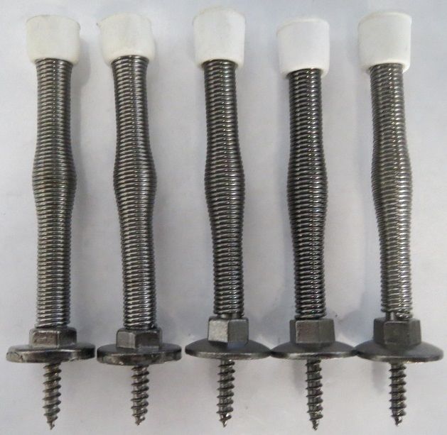 Taymor 25-P4675AN Antique Nickel 3" Spring Doorstop With Fixed Screw 5 Pks